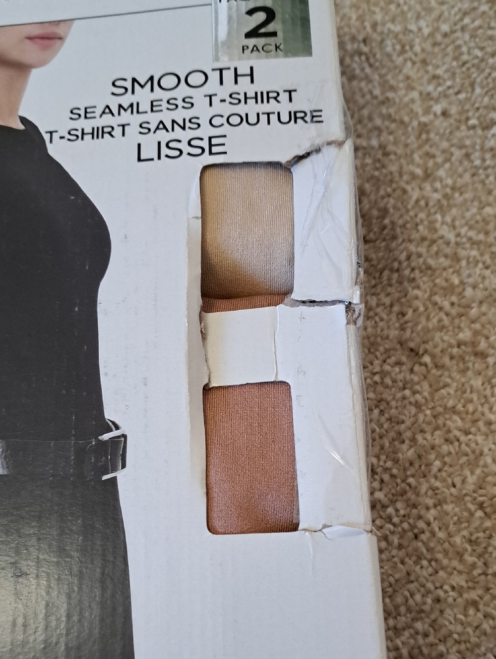 Tahari Smooth Tees 2 Pack Beige Tan Brown  Stretch Short Sleeve Womens Size XS - Picture 7 of 12